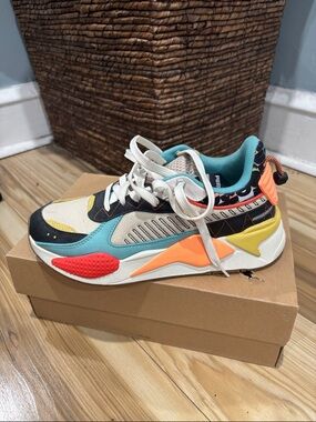 Puma Colorblock Runner Sneaker - Teal, Coral, Yellow, Cream, Black
